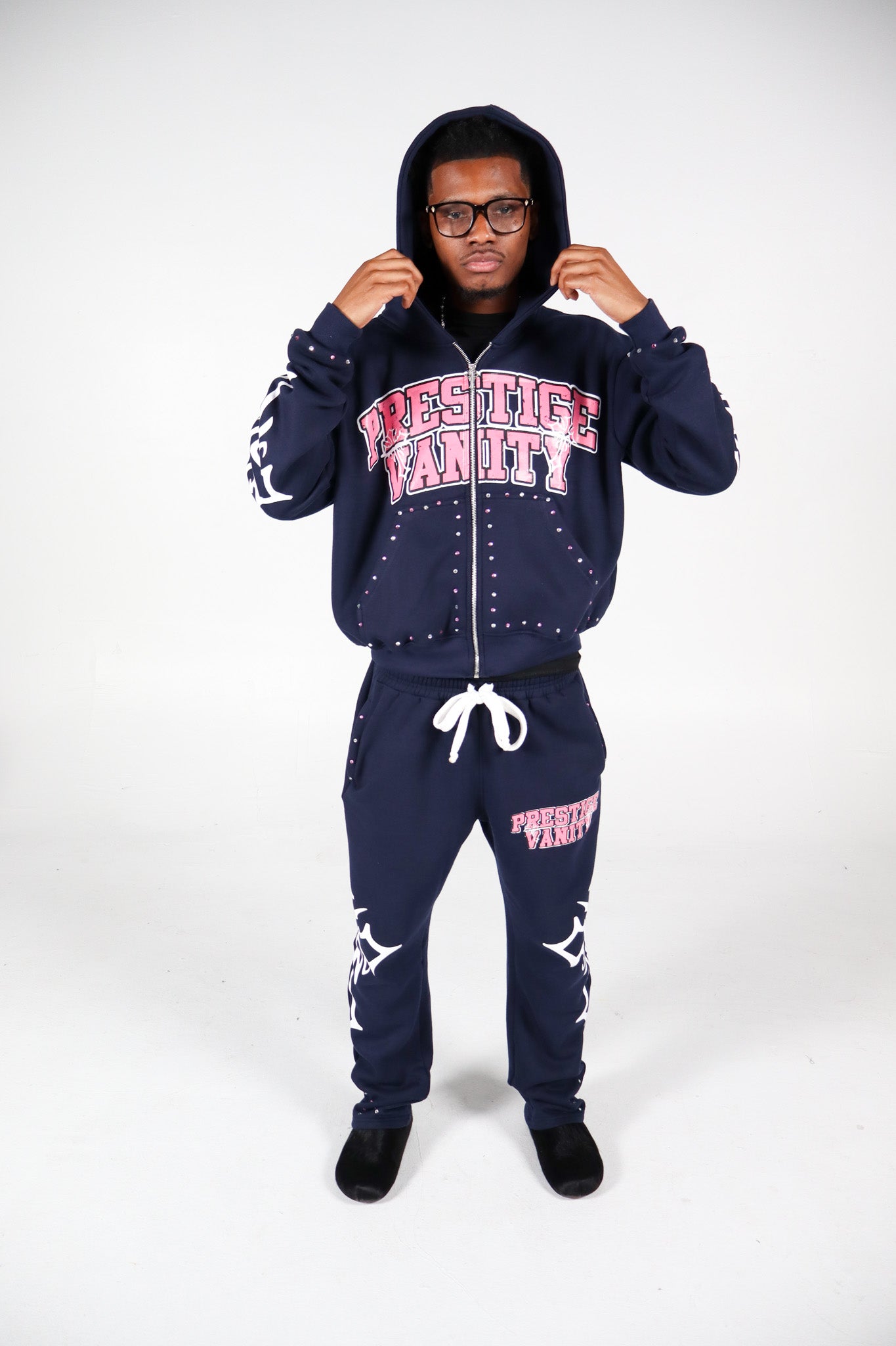 "Vanity Crosses Navy & Pink Set"