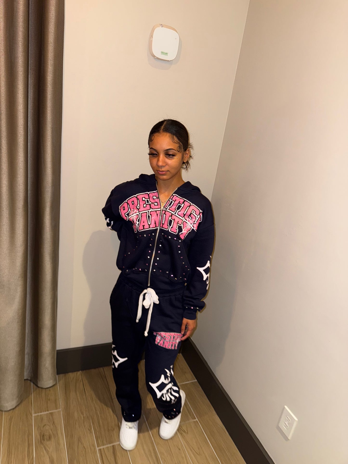"Vanity Crosses Navy & Pink Set"