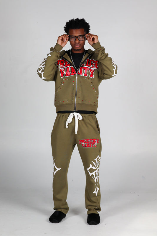 "Vanity Crosses Olive Set"