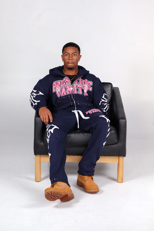 "Vanity Crosses Navy & Pink Set"
