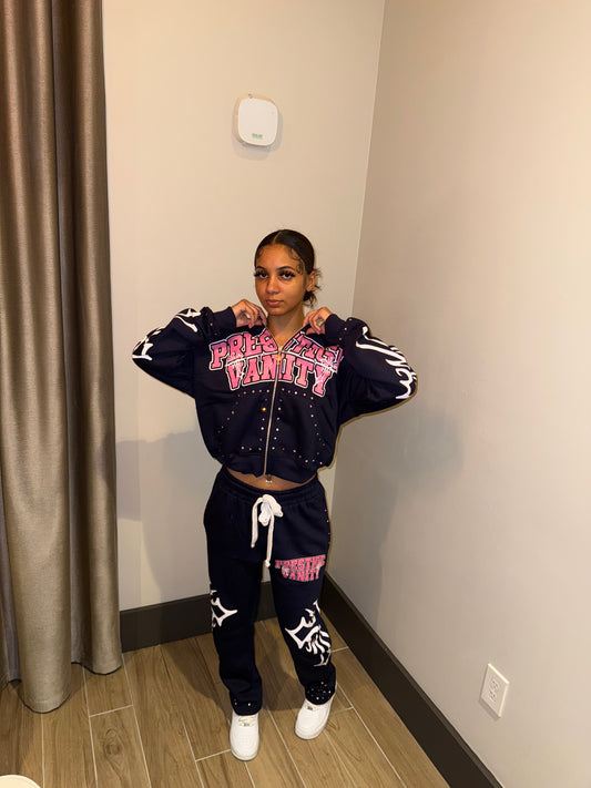 "Vanity Crosses Navy & Pink Set"